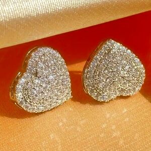Pave Heart Earrings